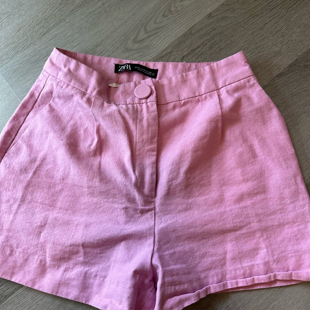 Zara High Waist Pink Women's Shorts